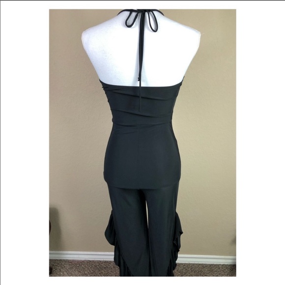 Uptown Ruffled Halter Jumpsuit. Small & Medium - Picture 5 of 7